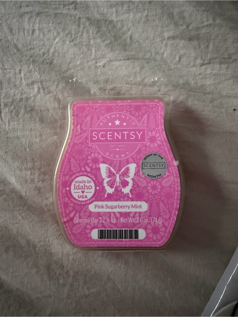 Scentsy Pink Sugarberry Mint Wax Bar - Bright Pink